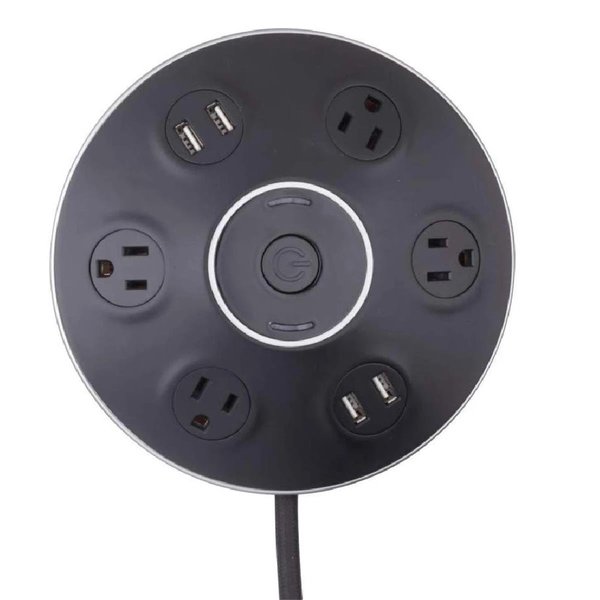 Globe Electric Globe Electric 264385 4 Outlet USB Surge Protector; Black 264385